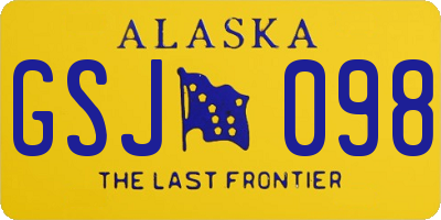 AK license plate GSJ098