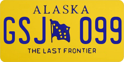 AK license plate GSJ099