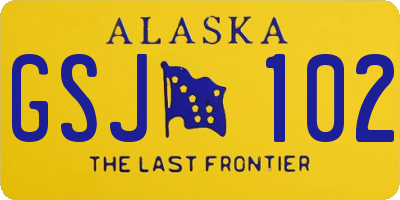 AK license plate GSJ102