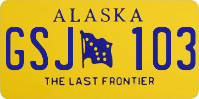 AK license plate GSJ103