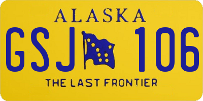 AK license plate GSJ106