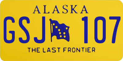 AK license plate GSJ107