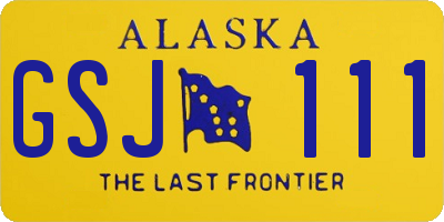 AK license plate GSJ111