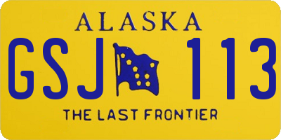 AK license plate GSJ113