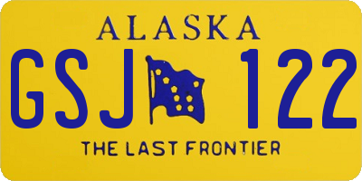 AK license plate GSJ122