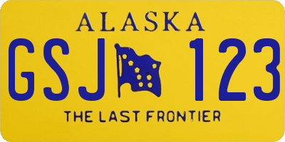 AK license plate GSJ123