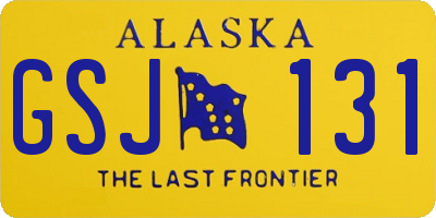 AK license plate GSJ131