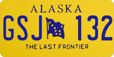 AK license plate GSJ132