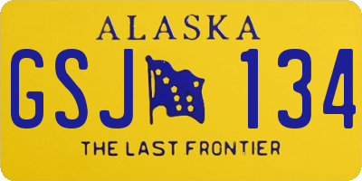AK license plate GSJ134