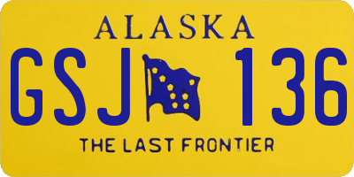 AK license plate GSJ136