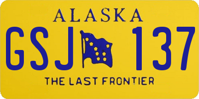 AK license plate GSJ137