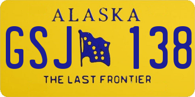 AK license plate GSJ138