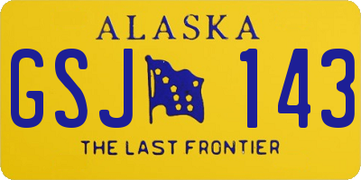 AK license plate GSJ143