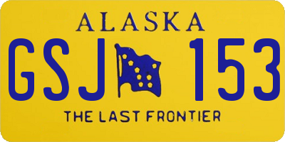 AK license plate GSJ153