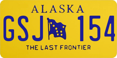 AK license plate GSJ154