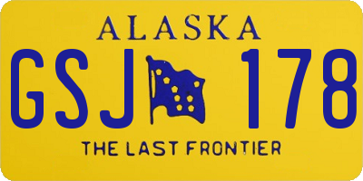 AK license plate GSJ178