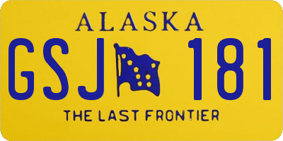 AK license plate GSJ181