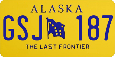 AK license plate GSJ187