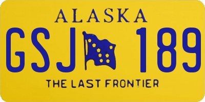 AK license plate GSJ189