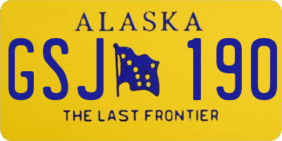 AK license plate GSJ190