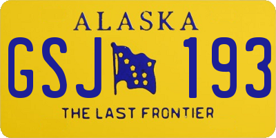 AK license plate GSJ193