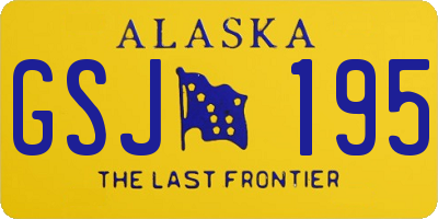 AK license plate GSJ195