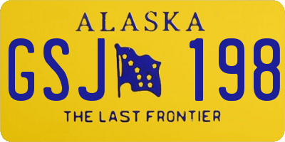 AK license plate GSJ198