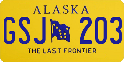 AK license plate GSJ203