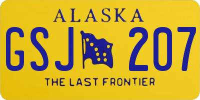 AK license plate GSJ207