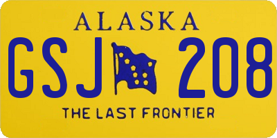AK license plate GSJ208