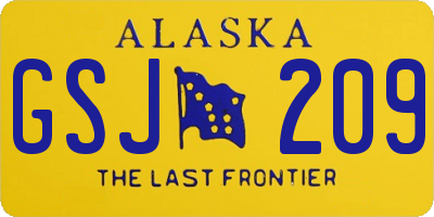 AK license plate GSJ209