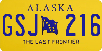 AK license plate GSJ216