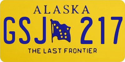 AK license plate GSJ217