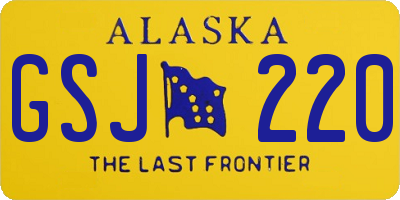 AK license plate GSJ220