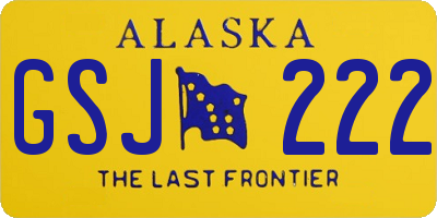 AK license plate GSJ222