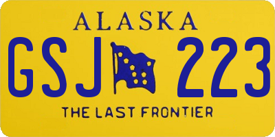 AK license plate GSJ223