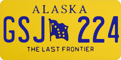 AK license plate GSJ224