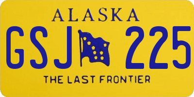 AK license plate GSJ225