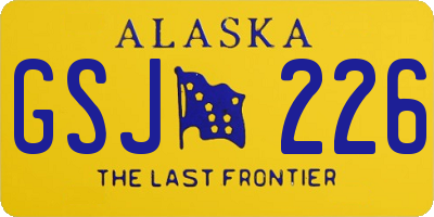 AK license plate GSJ226
