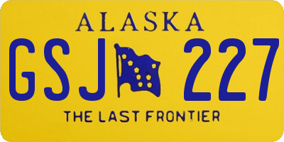 AK license plate GSJ227