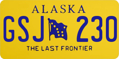 AK license plate GSJ230