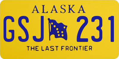 AK license plate GSJ231