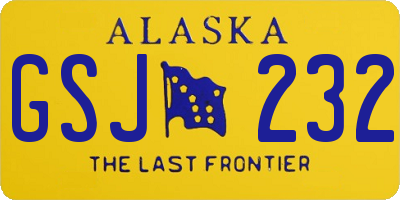 AK license plate GSJ232