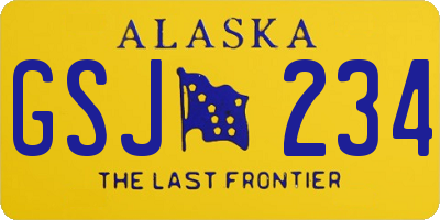 AK license plate GSJ234