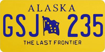 AK license plate GSJ235