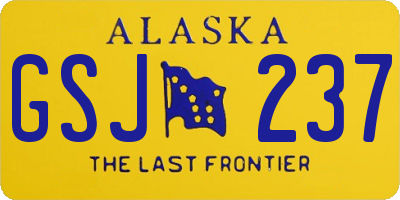 AK license plate GSJ237