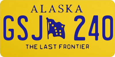 AK license plate GSJ240