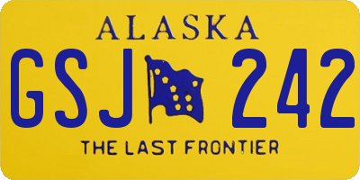 AK license plate GSJ242