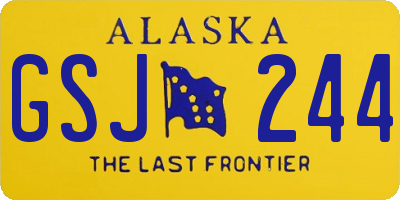 AK license plate GSJ244