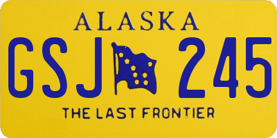 AK license plate GSJ245